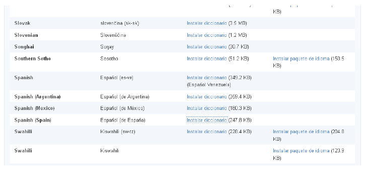 Seleccionar Dicicionario